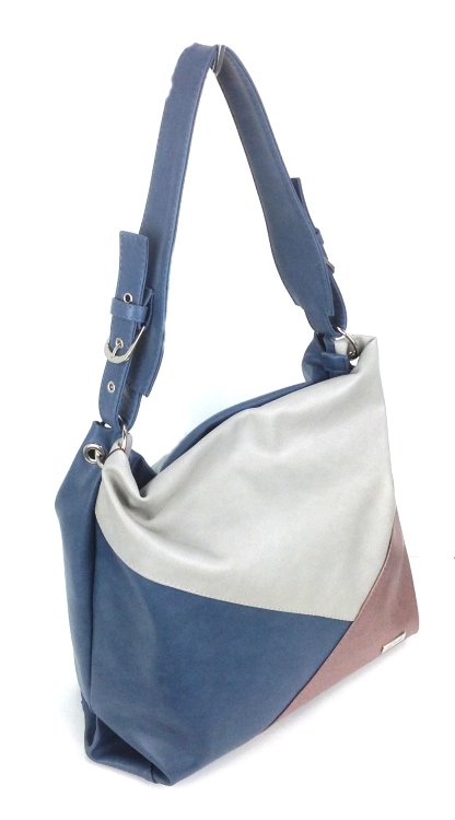 Женская сумка Оливи 469 серый/синий/розовый цвет фото