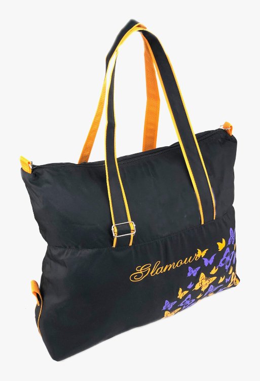 Дорожная дорожная сумка glamour 221 черный желтый цвет фото