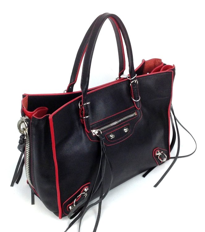 Женская сумка 305576 черный красный цвет фото