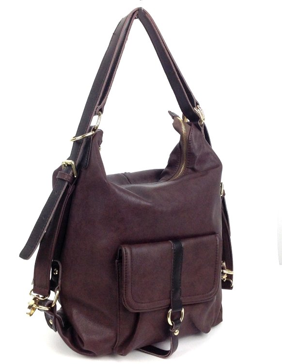 Женская сумка EDU KALEER 503 темно-коричневая цвет фото